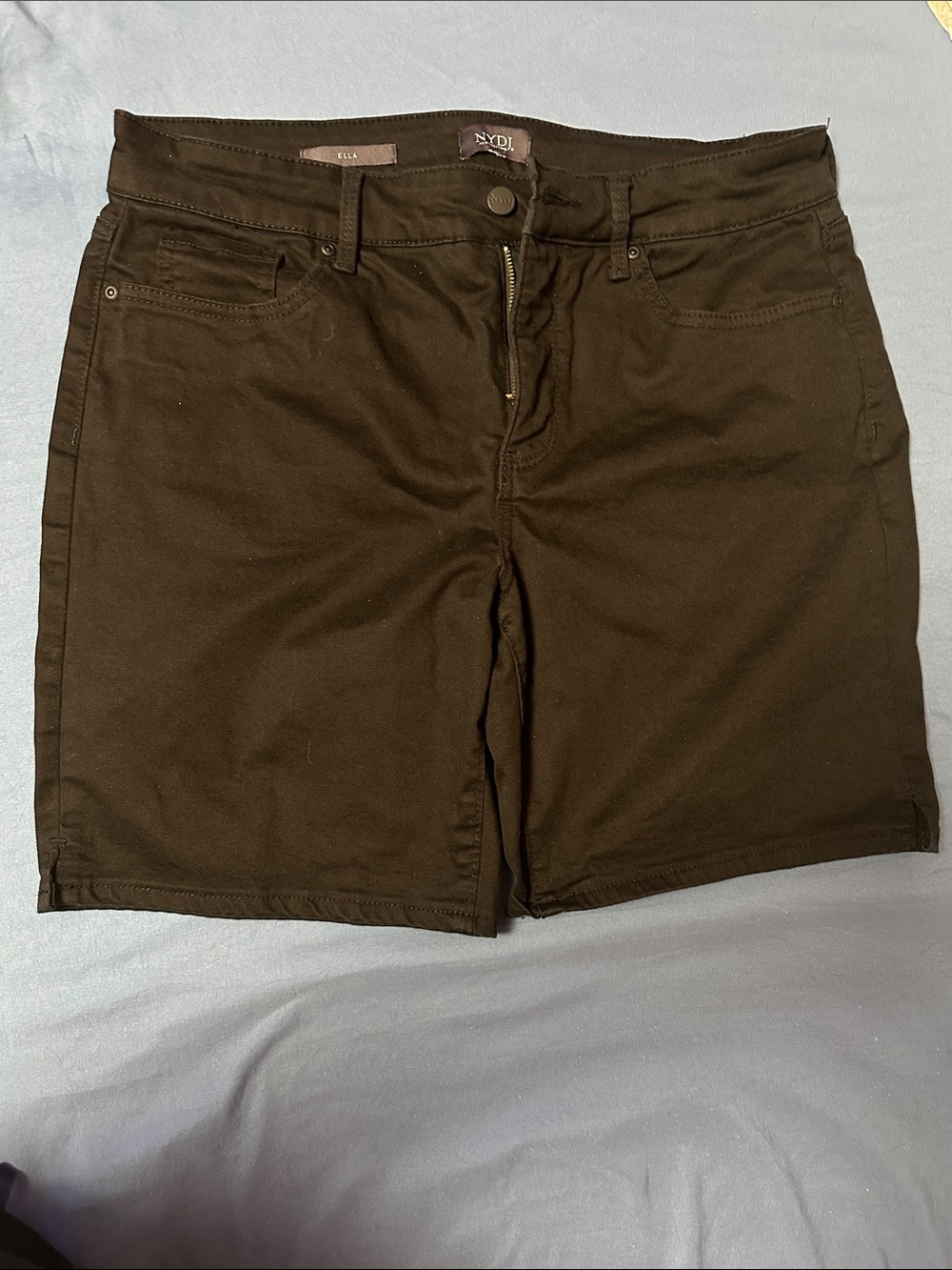 NYDJ Black Mid-Rise Bermuda Shorts